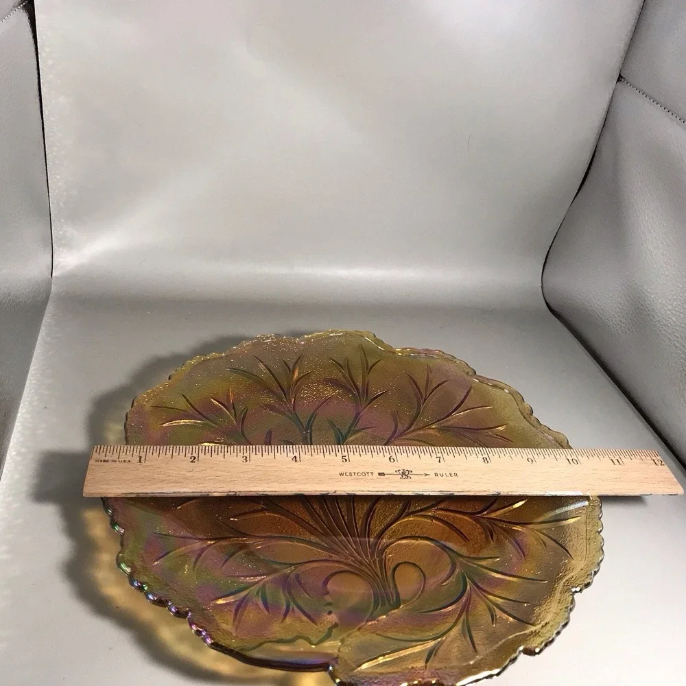Indiana Glass/Carnival‎ Glass Orange Marigold Leaf 10
